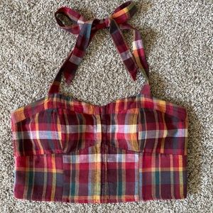 American Eagle Halter Crop Top Sz L
